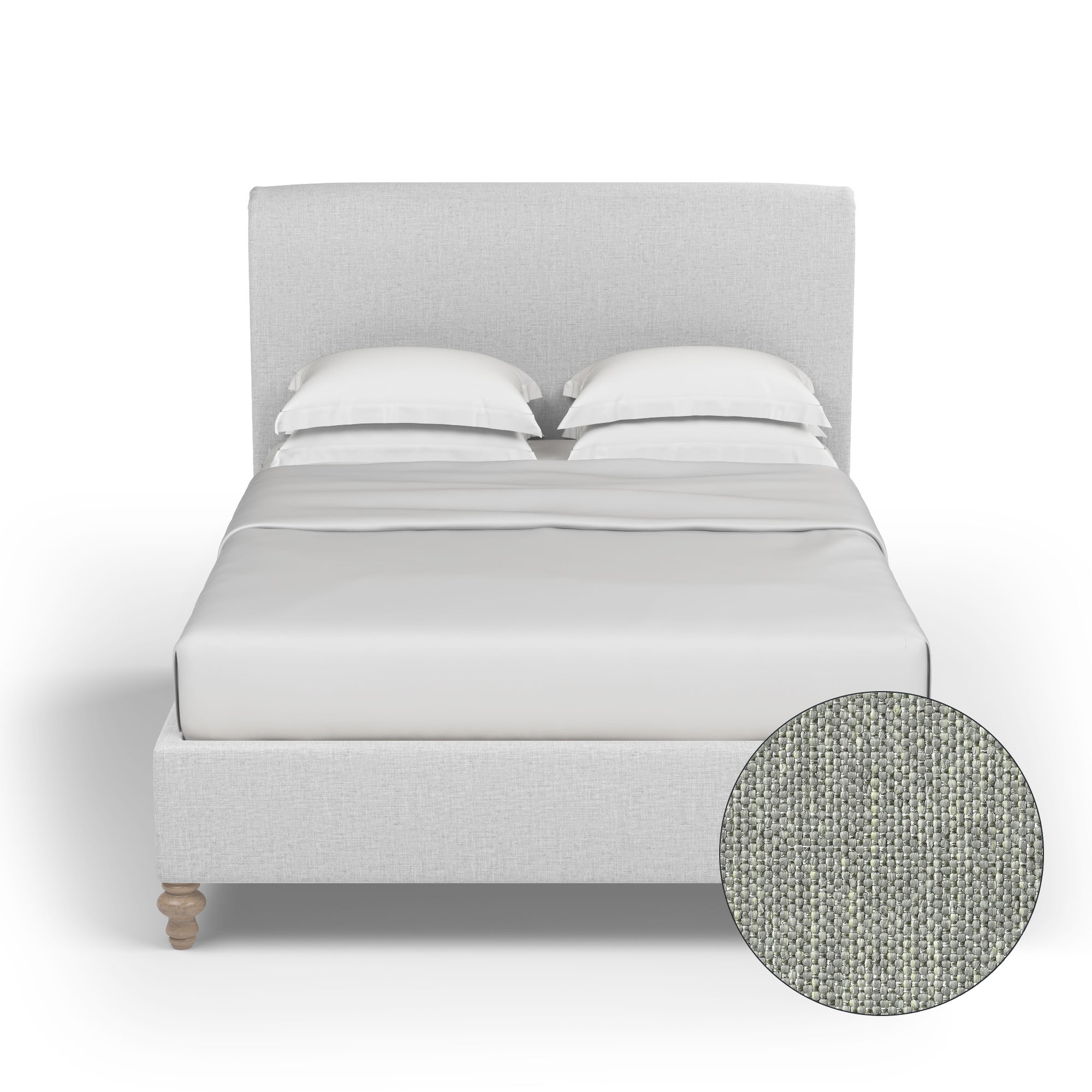 Liberty Panel Bed - Haze Pebble Weave Linen