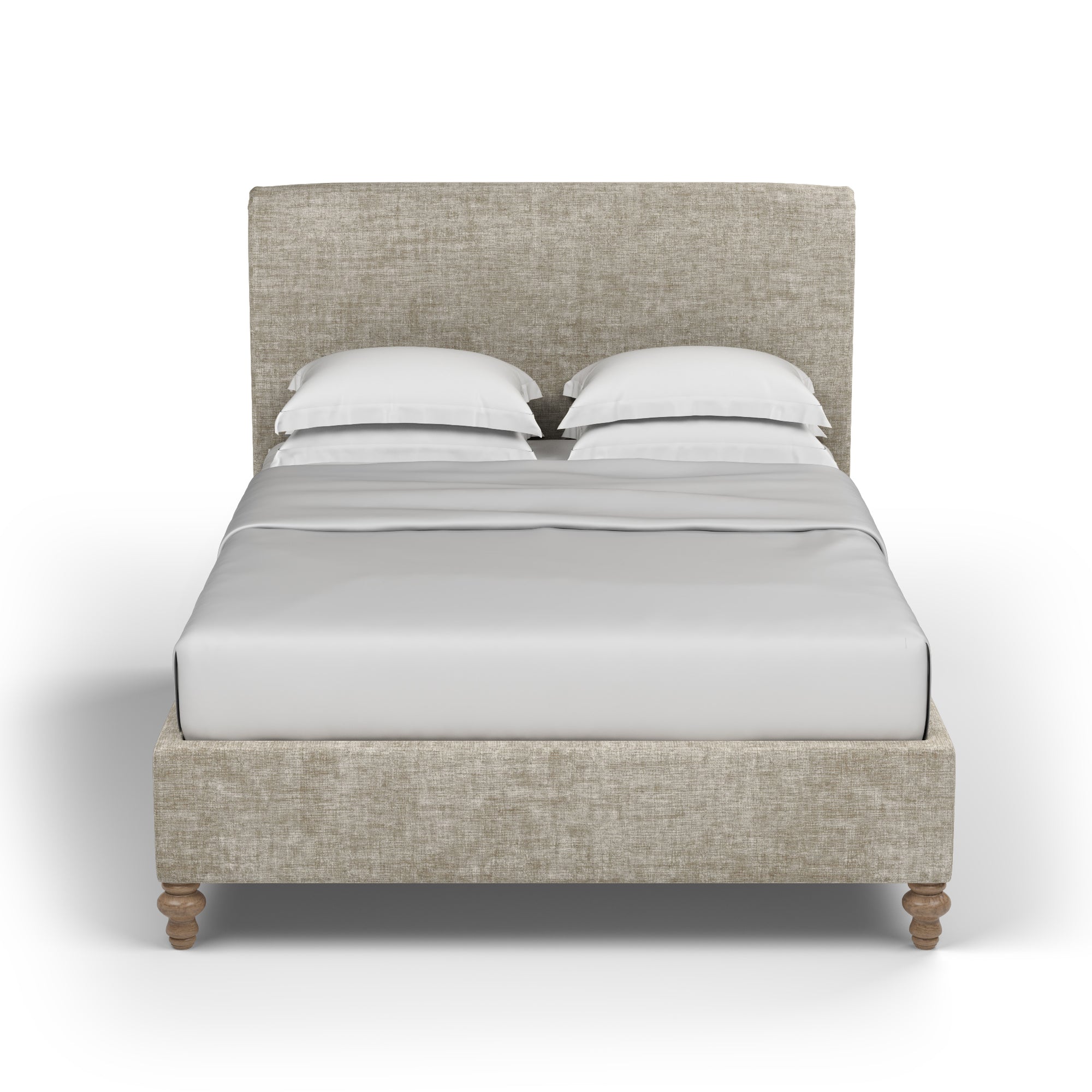 Liberty Panel Bed - Oyster Crushed Velvet