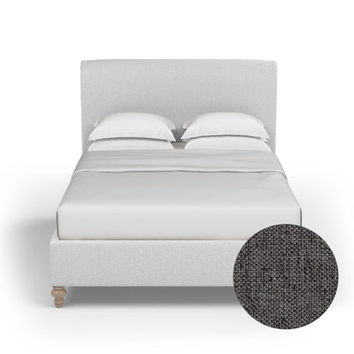 Liberty Panel Bed - Graphite Pebble Weave Linen