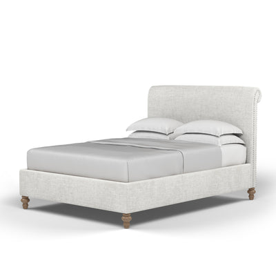 Liberty Panel Bed - Alabaster Crushed Velvet