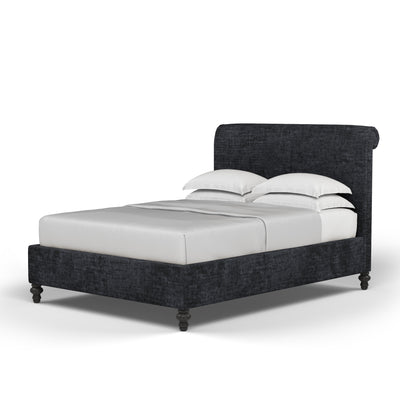 Liberty Panel Bed - Graphite Crushed Velvet