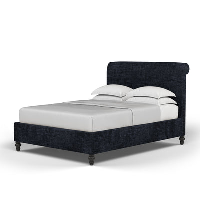 Liberty Panel Bed - Blue Print Crushed Velvet