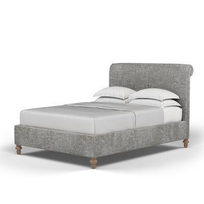 Liberty Panel Bed - Silver Streak Crushed Velvet