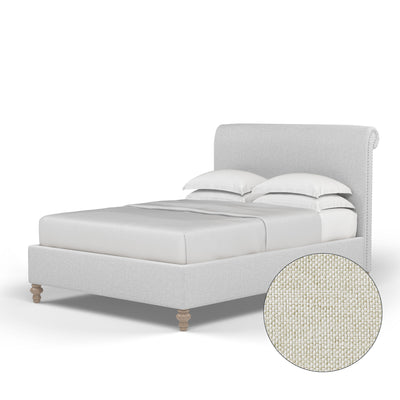 Liberty Panel Bed - Alabaster Pebble Weave Linen