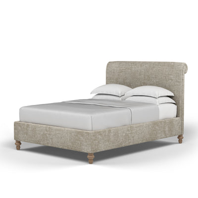 Liberty Panel Bed - Oyster Crushed Velvet