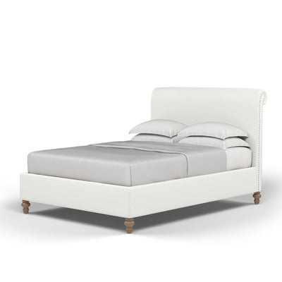 Liberty Panel Bed - Blanc Plush Velvet