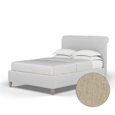 Liberty Panel Bed - Oyster Pebble Weave Linen