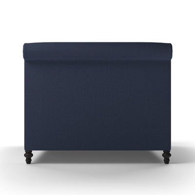 Liberty Panel Bed - Blue Print Box Weave Linen