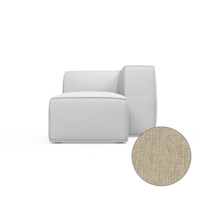 Varick Single-Arm Chaise - Oyster Pebble Weave Linen