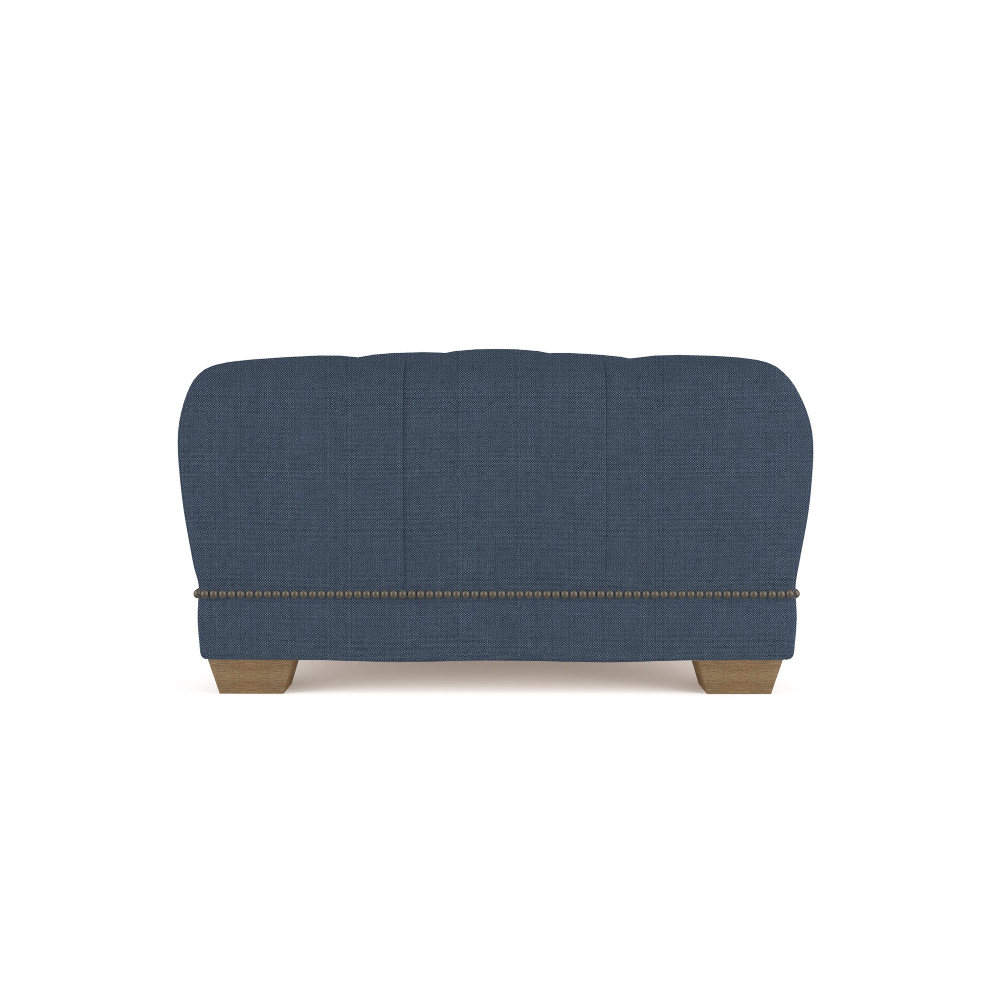 Hudson Ottoman - Bluebell Box Weave Linen