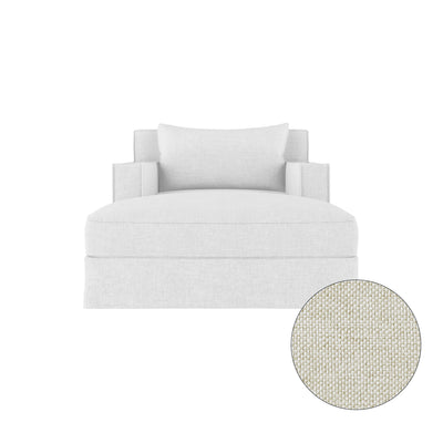 Mulberry Chaise - Alabaster Pebble Weave Linen