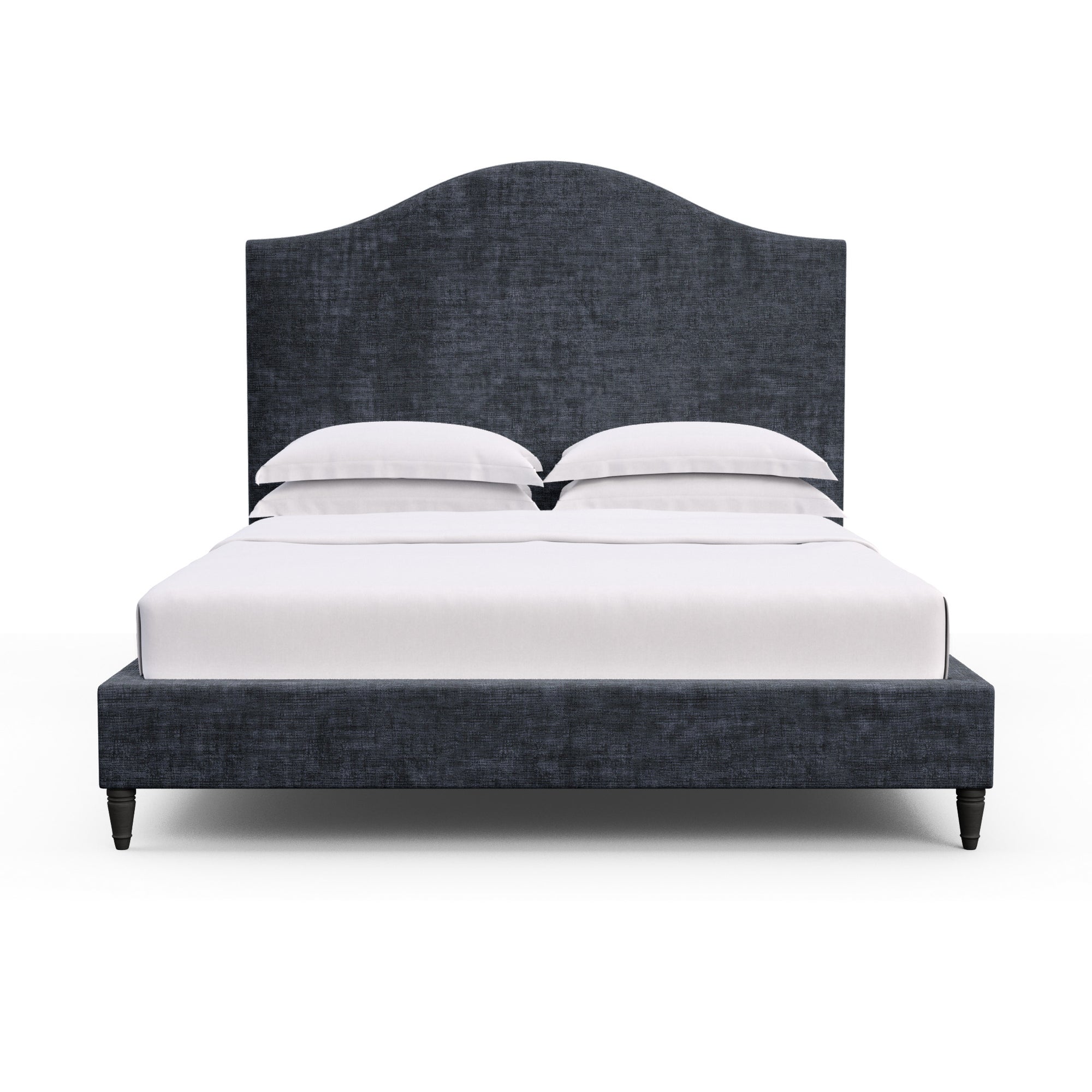 Montague Arched Panel Bed - Blue Print Crushed Velvet