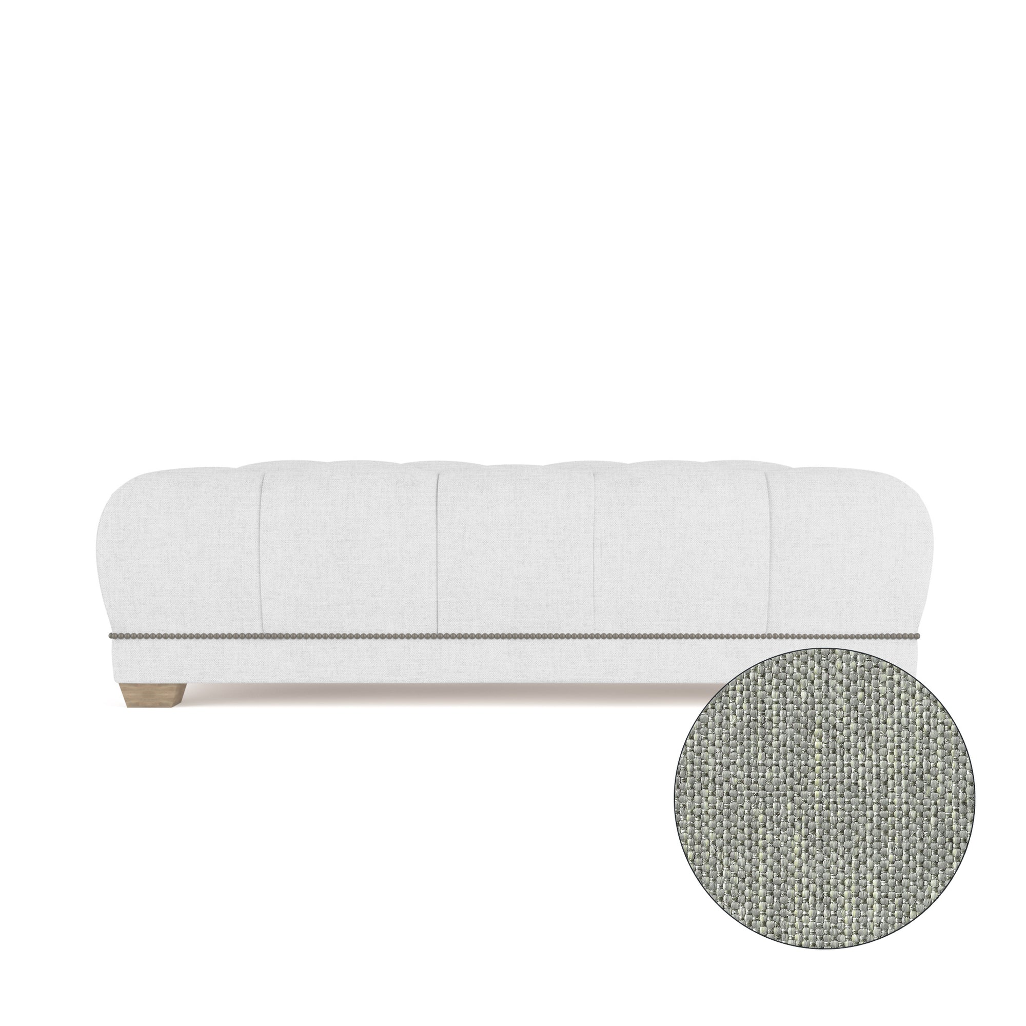 Hudson Table Ottoman - Haze Pebble Weave Linen