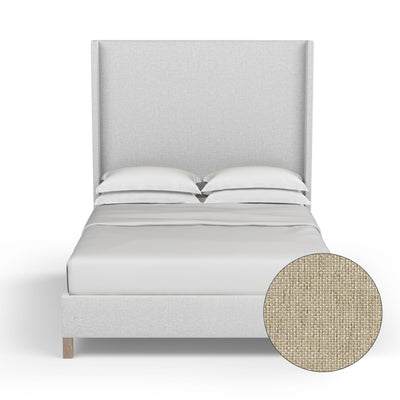 Lincoln Shelter Bed - Oyster Pebble Weave Linen