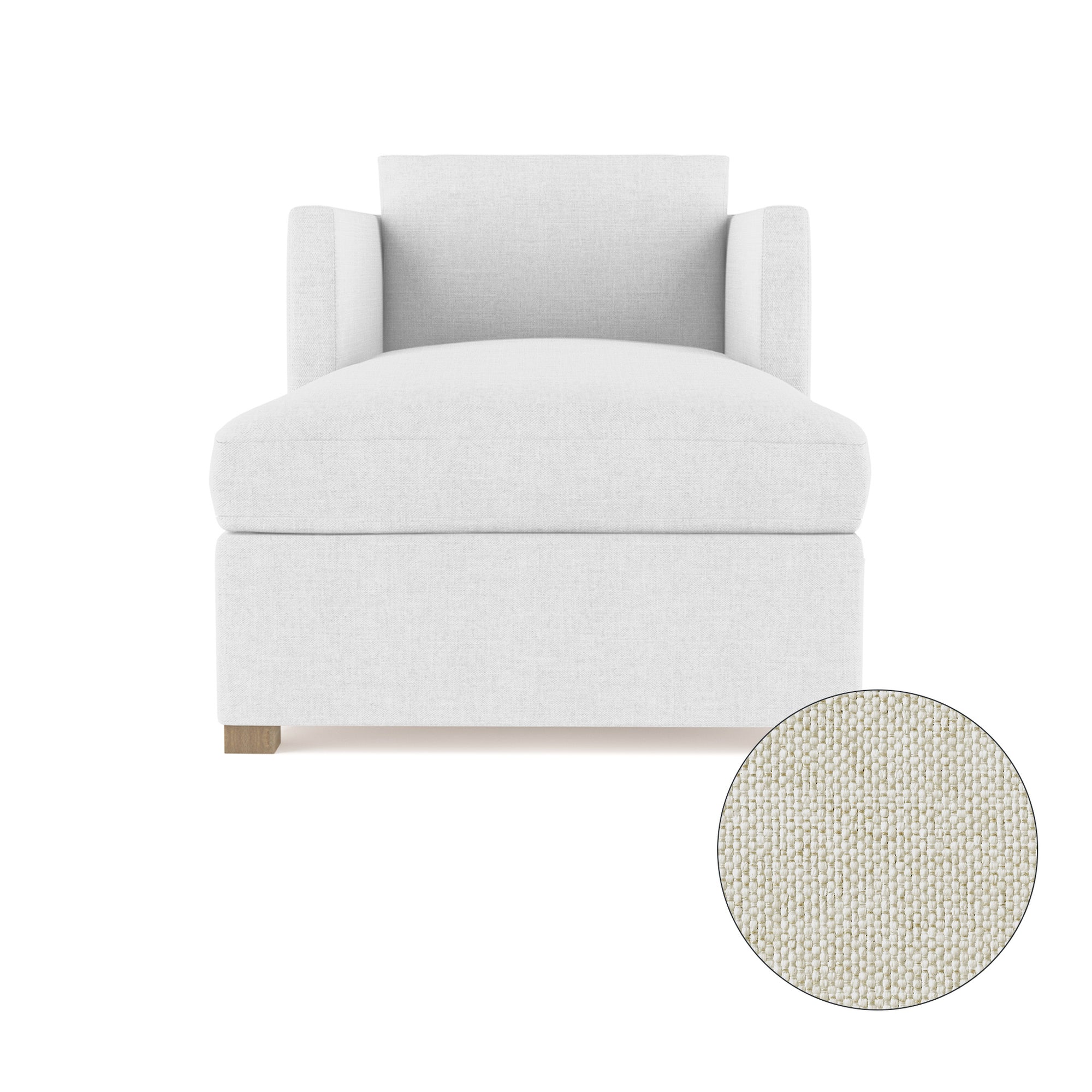 Madison Chaise - Alabaster Pebble Weave Linen