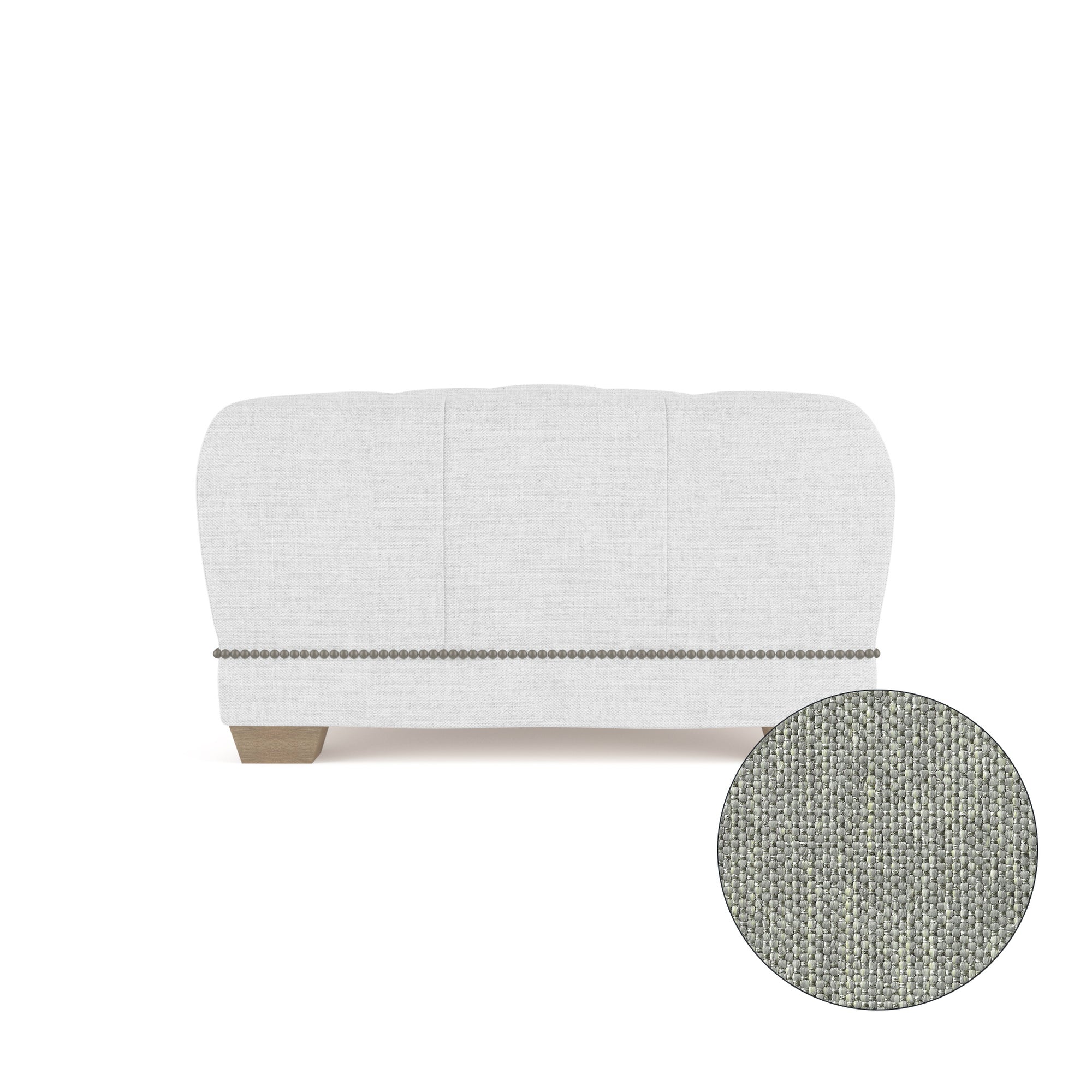 Hudson Ottoman - Haze Pebble Weave Linen