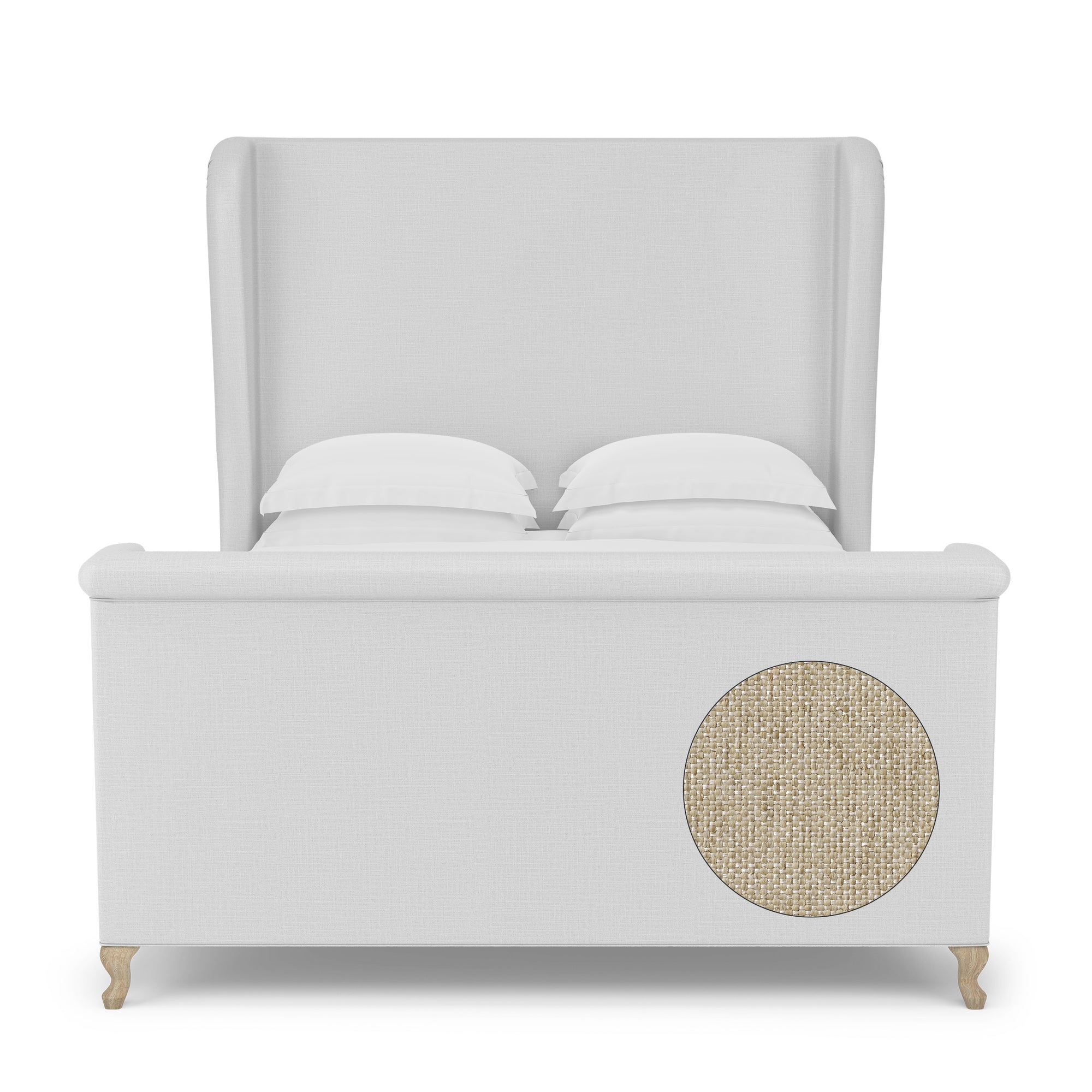 Humboldt Shelter Bed w/ Footboard - Oyster Pebble Weave Linen