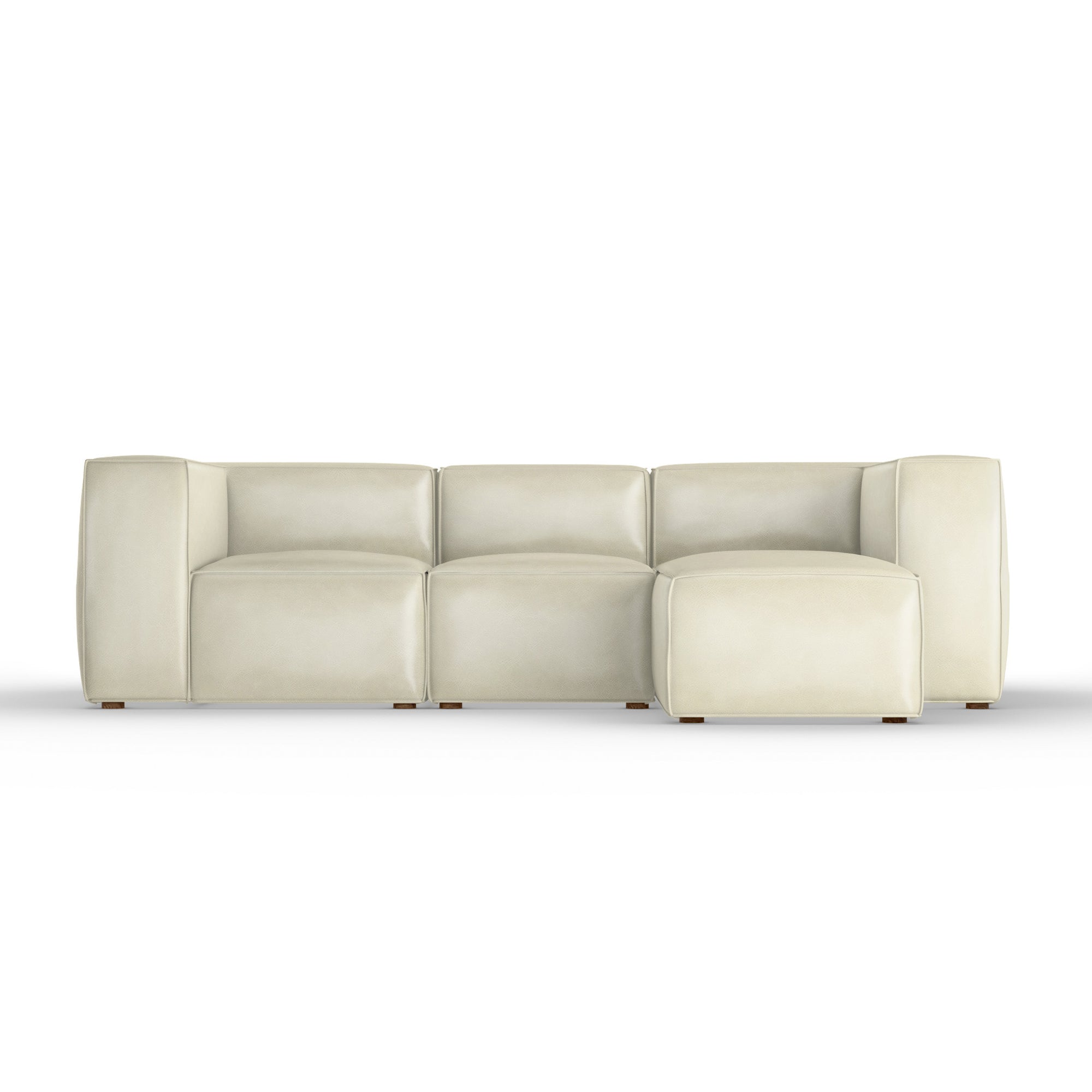 Varick Right-Chaise Sectional - Alabaster Vintage Leather