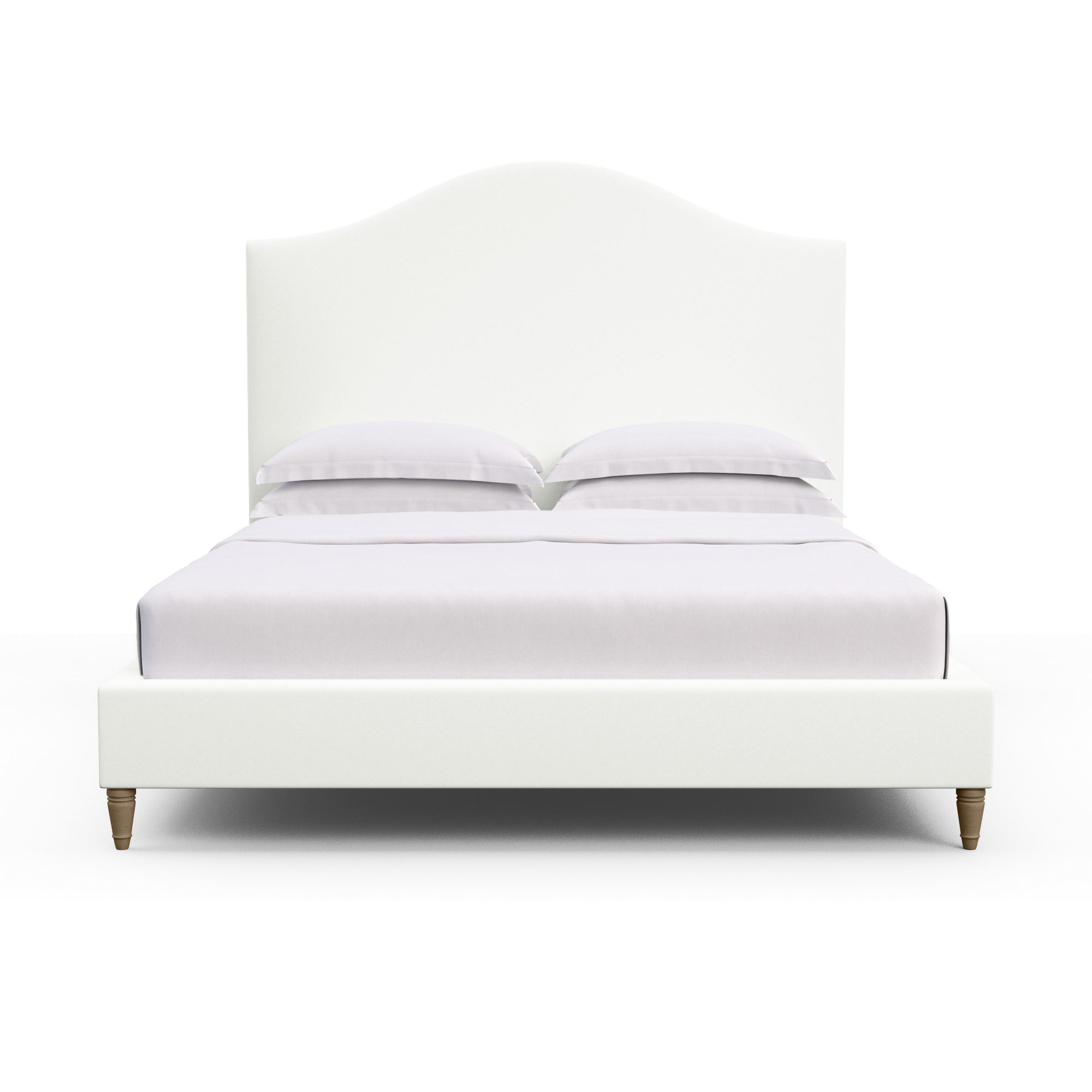 Montague Arched Panel Bed - Blanc Plush Velvet