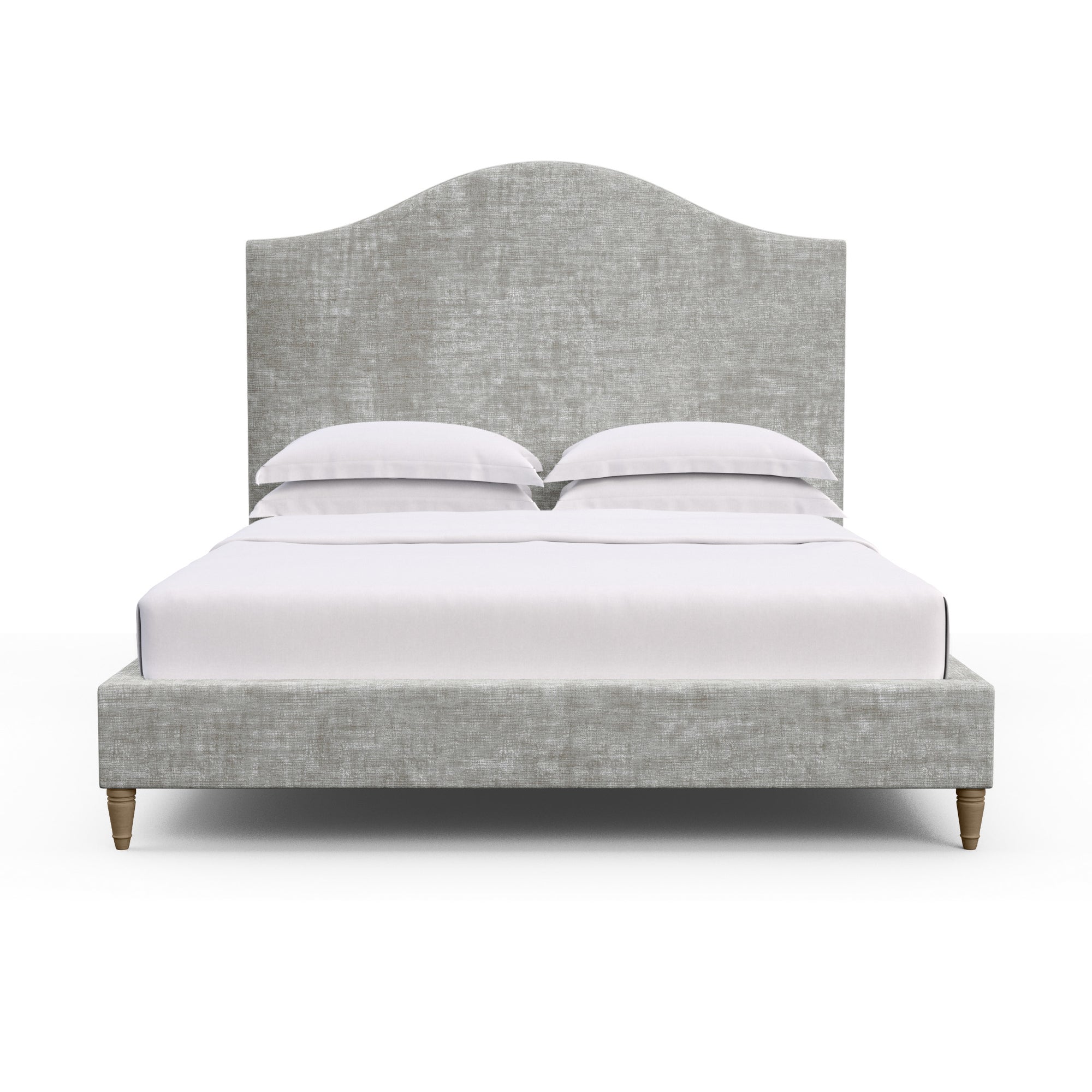 Montague Arched Panel Bed - Silver Streak Crushed Velvet