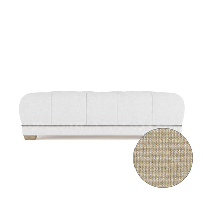 Hudson Table Ottoman - Oyster Pebble Weave Linen