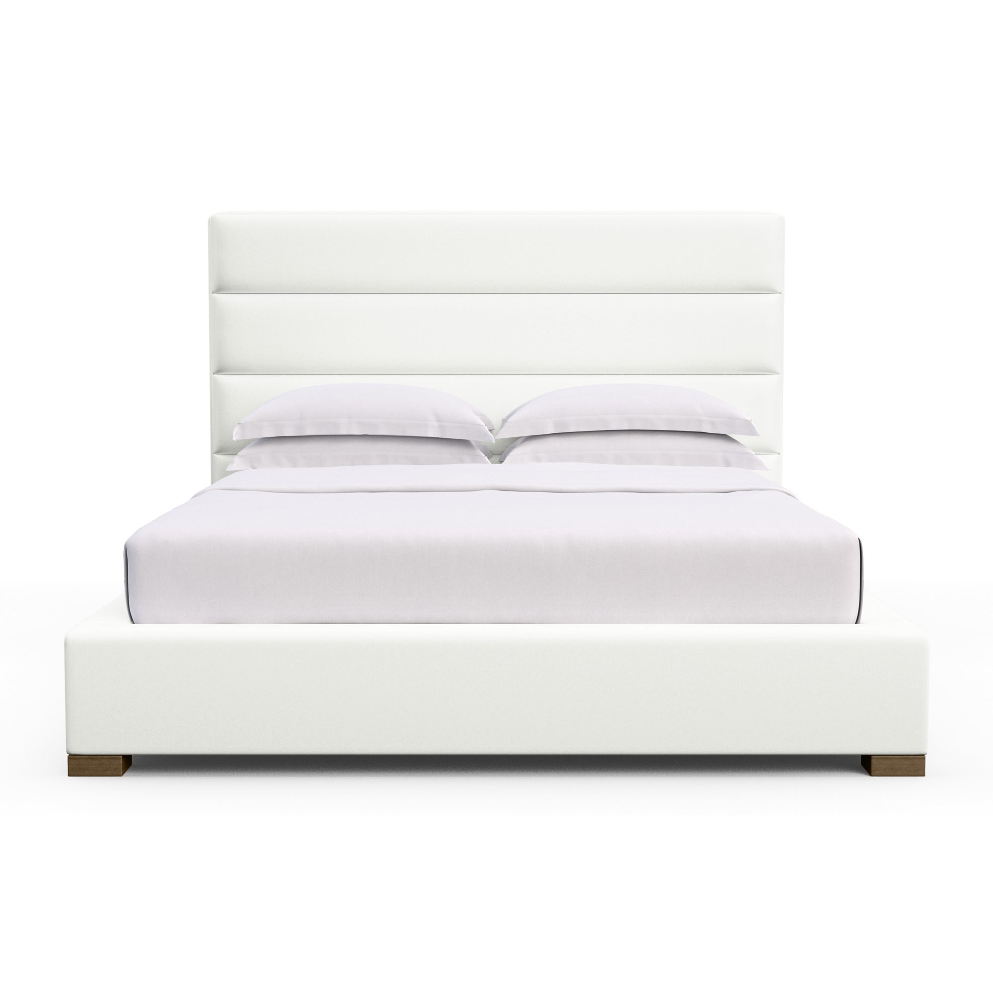 Boyd Horizontal Channel Panel Bed - Blanc Plush Velvet