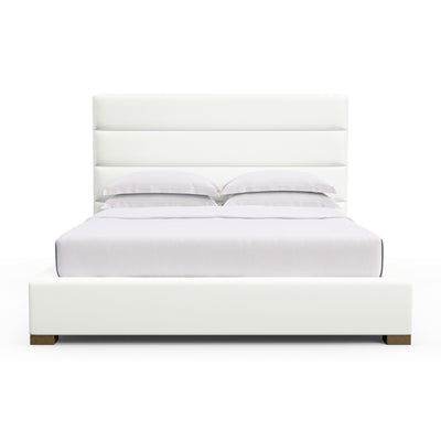 Boyd Horizontal Channel Panel Bed - Blanc Plush Velvet