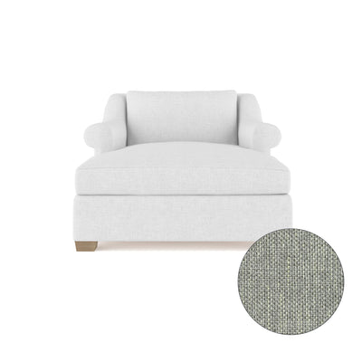 Thompson Chaise - Haze Pebble Weave Linen