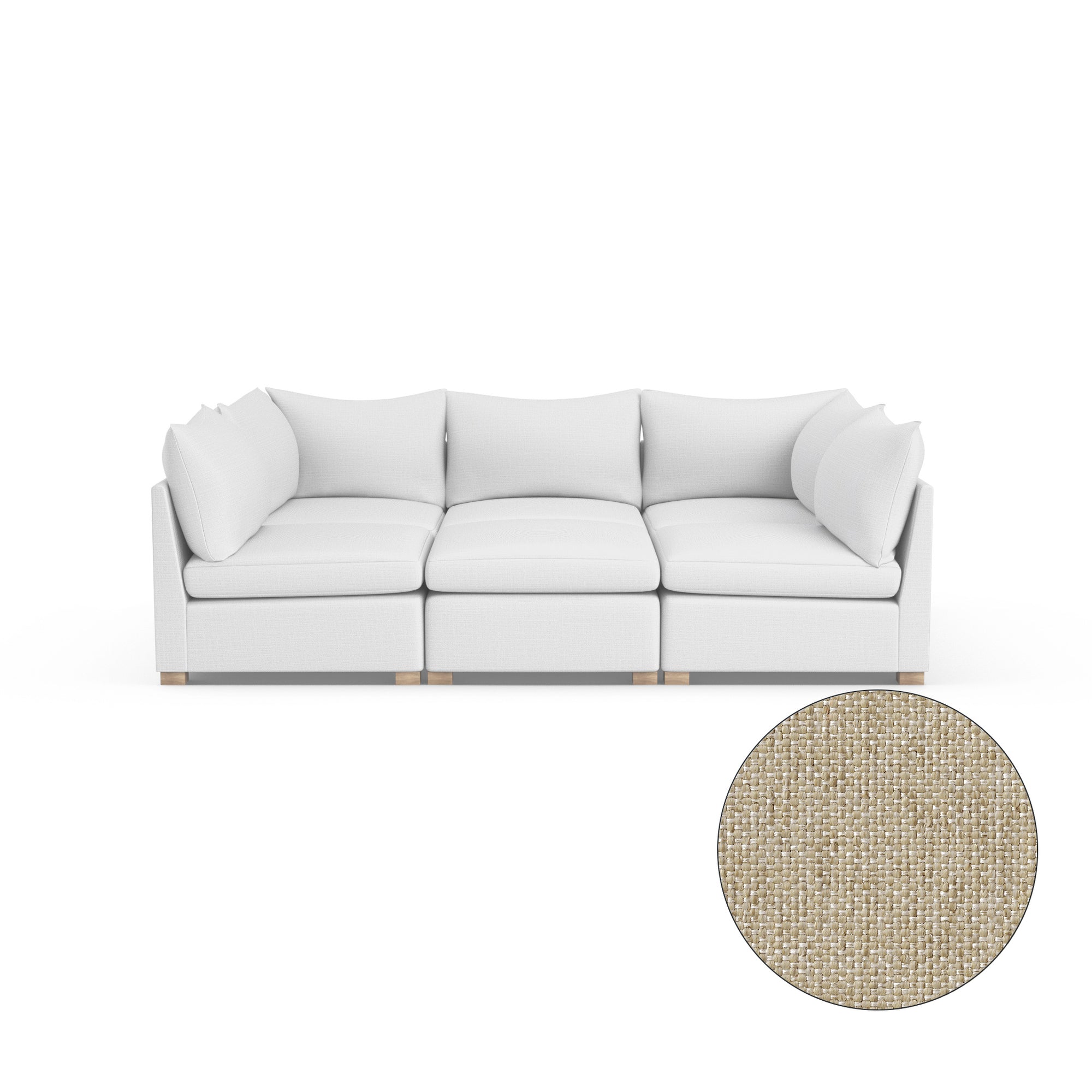 Evans 6-Piece Total-Pit Sectional - Oyster Pebble Weave Linen