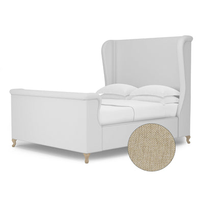 Humboldt Shelter Bed w/ Footboard - Oyster Pebble Weave Linen