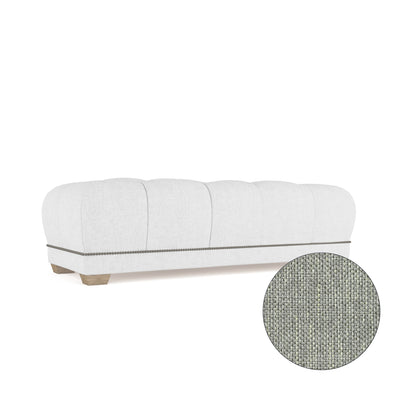 Hudson Table Ottoman - Haze Pebble Weave Linen