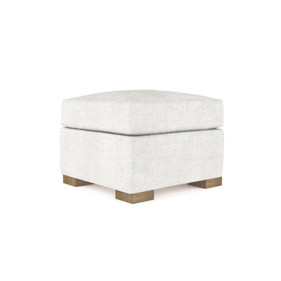 Mercer Ottoman - Alabaster Crushed Velvet