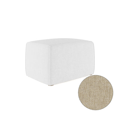 Varick Ottoman - Oyster Pebble Weave Linen