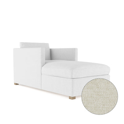 Madison Chaise - Alabaster Pebble Weave Linen