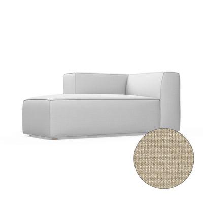 Varick Single-Arm Chaise - Oyster Pebble Weave Linen