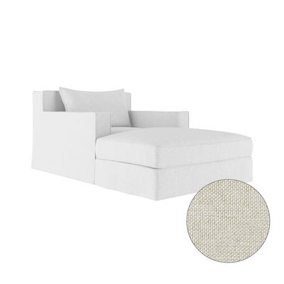 Mulberry Chaise - Alabaster Pebble Weave Linen