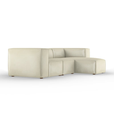 Varick Right-Chaise Sectional - Alabaster Vintage Leather