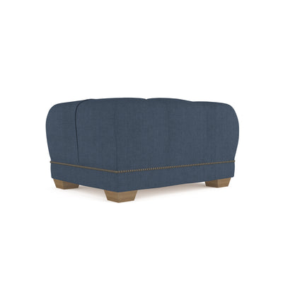 Hudson Ottoman - Bluebell Box Weave Linen