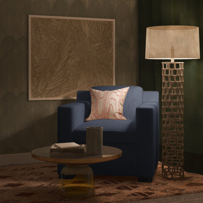 Mercer Chair - Blue Print Crushed Velvet