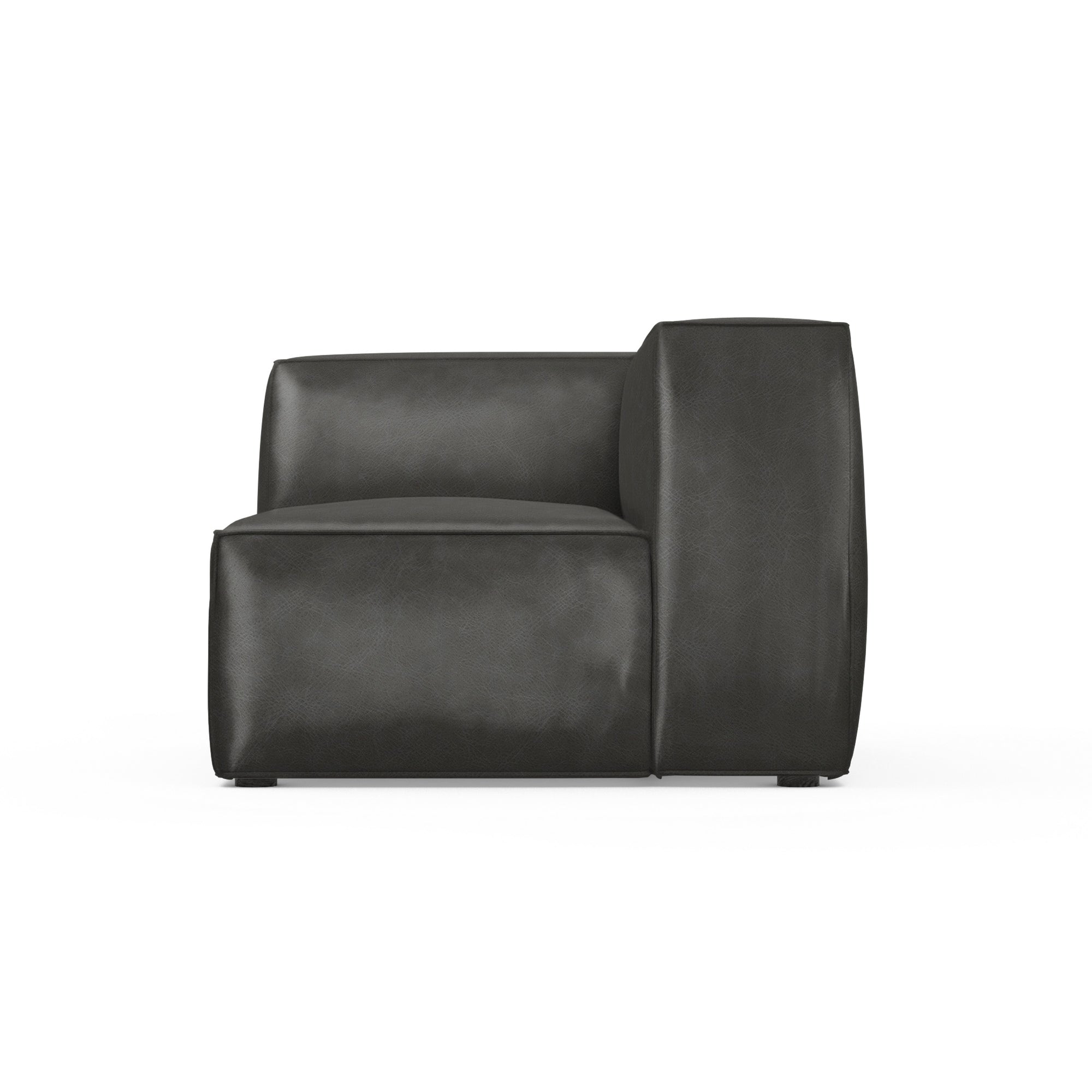 Varick Corner Chair - Graphite Vintage Leather