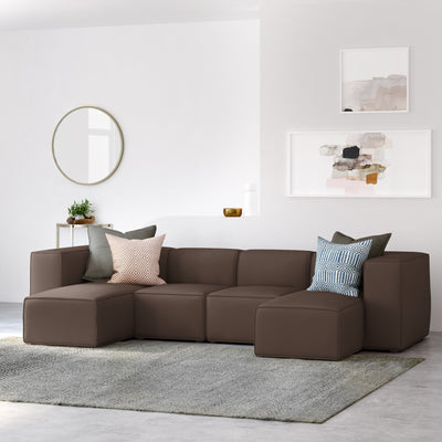 Varick U-Chaise Sectional - Chocolate Vintage Leather