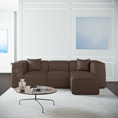 Varick Right-Chaise Sectional - Chocolate Vintage Leather