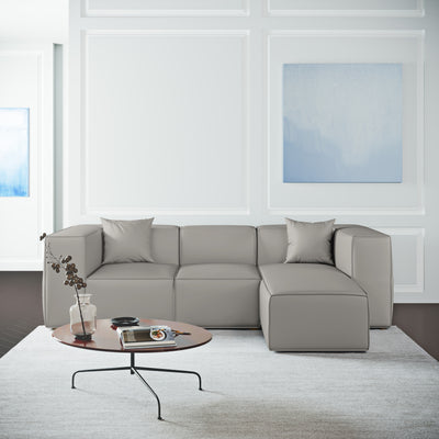 Varick Right-Chaise Sectional - Silver Streak Basketweave