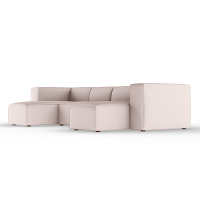 Varick U-Chaise Sectional - Blush Plush Velvet