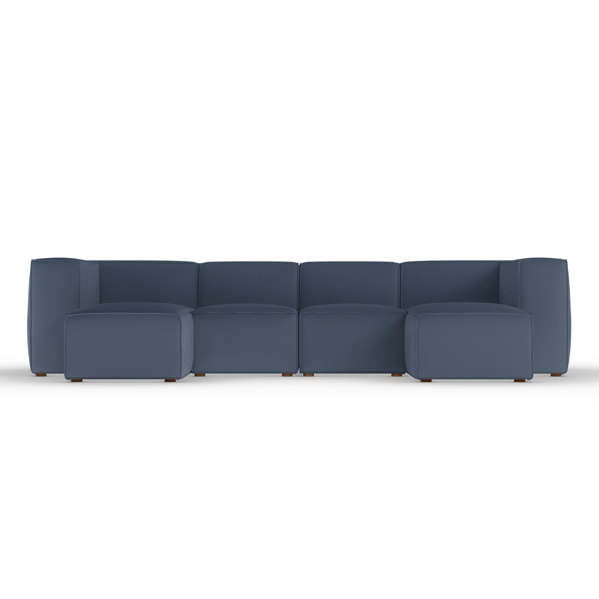 Varick U-Chaise Sectional - Bluebell Box Weave Linen