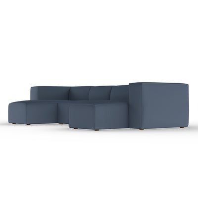 Varick U-Chaise Sectional - Bluebell Box Weave Linen