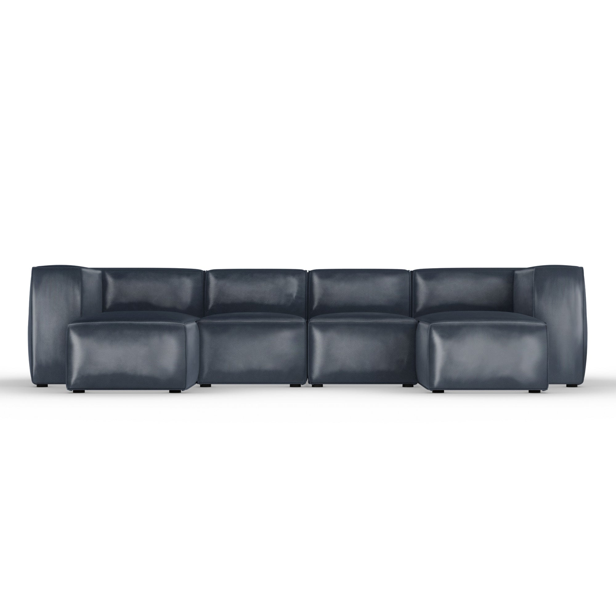 Varick U-Chaise Sectional - Blue Print Vintage Leather