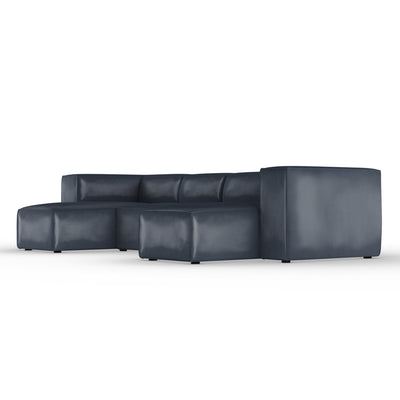 Varick U-Chaise Sectional - Blue Print Vintage Leather