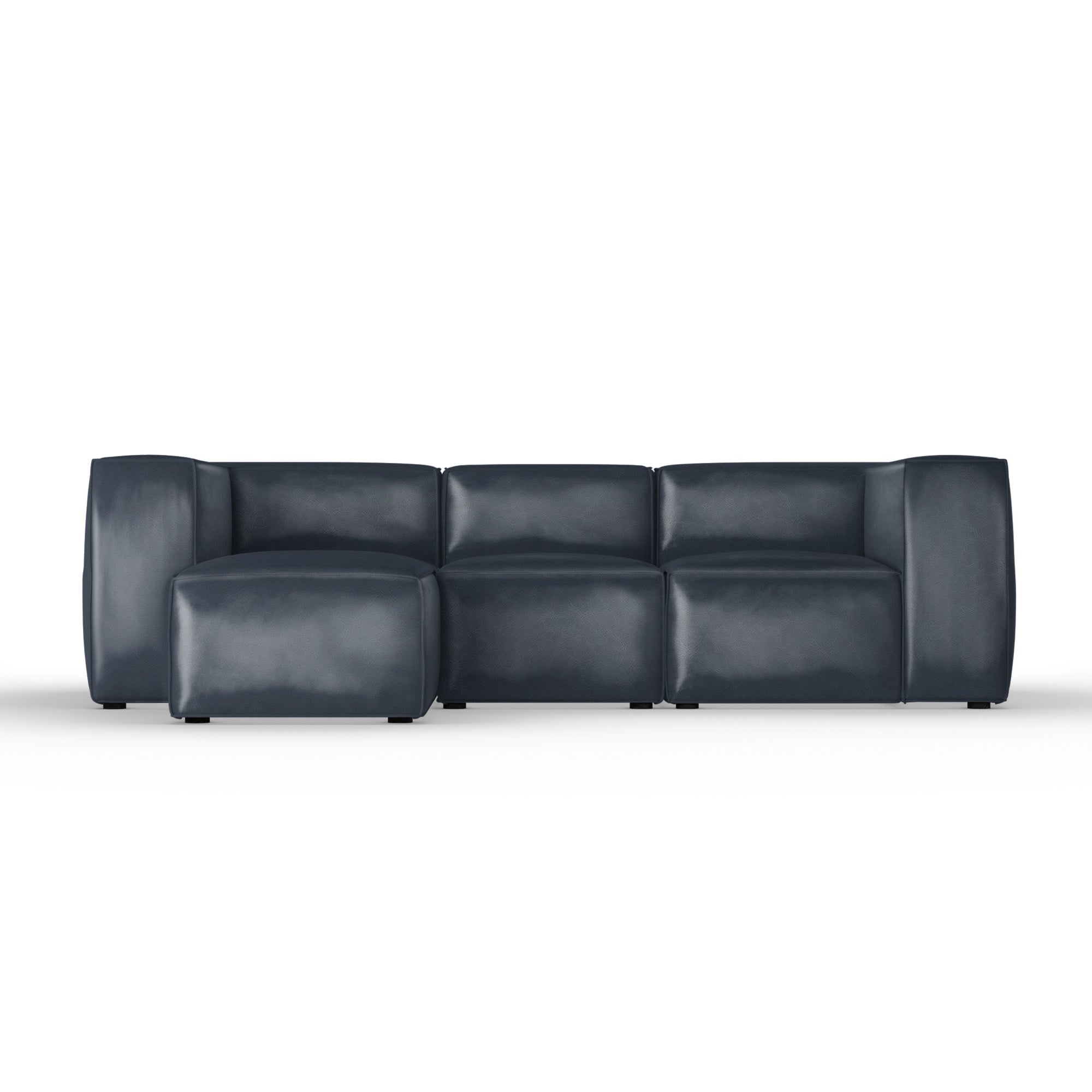 Varick Left-Chaise Sectional - Blue Print Vintage Leather
