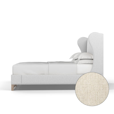 Herbert Wingback Bed - Alabaster Basketweave